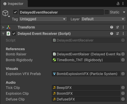 DelayedEventReceiver Inspector