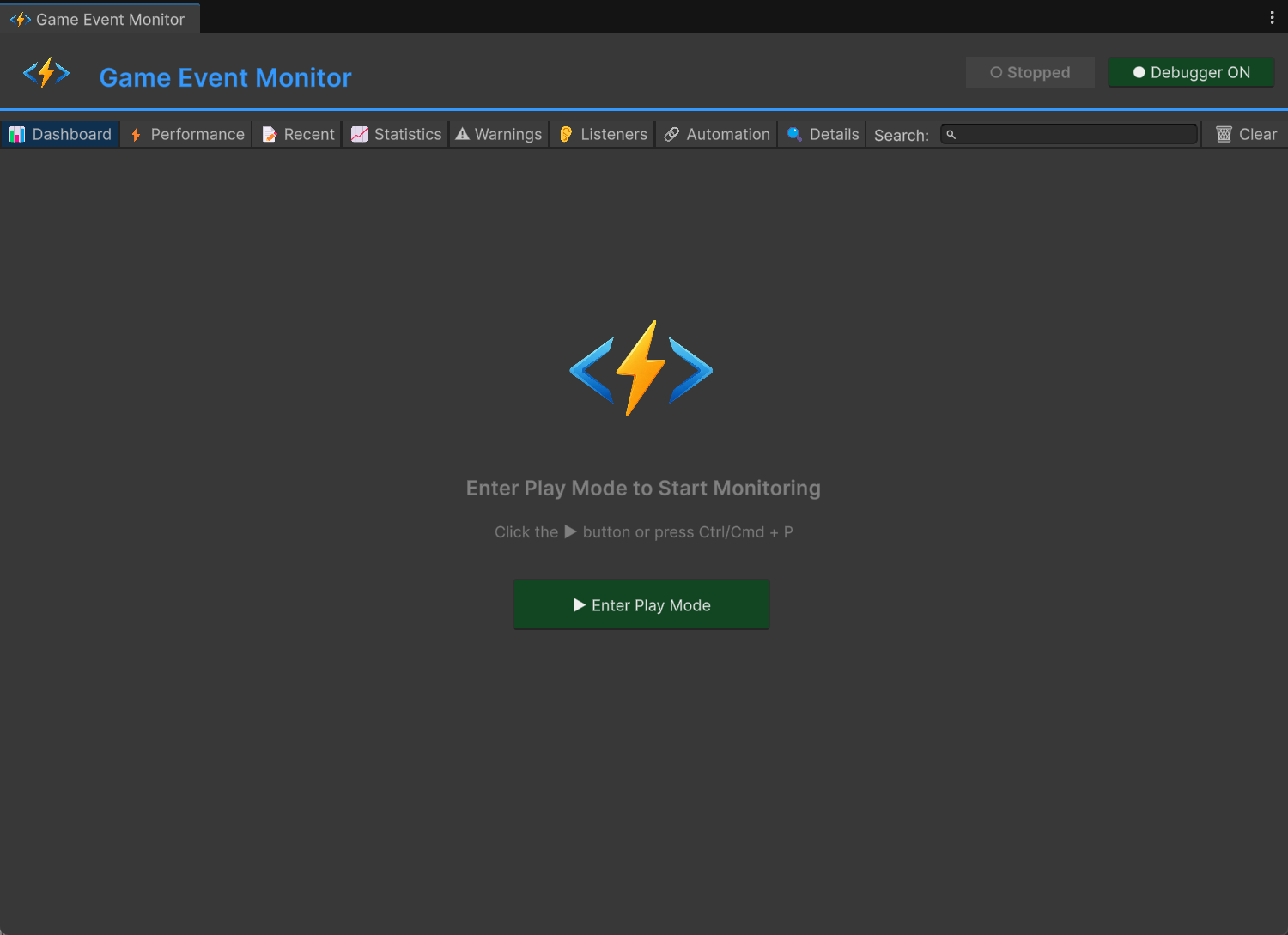 Monitor Window - Stopped State